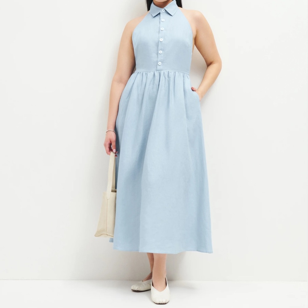Reformation Tace Linen Dress in Mineral